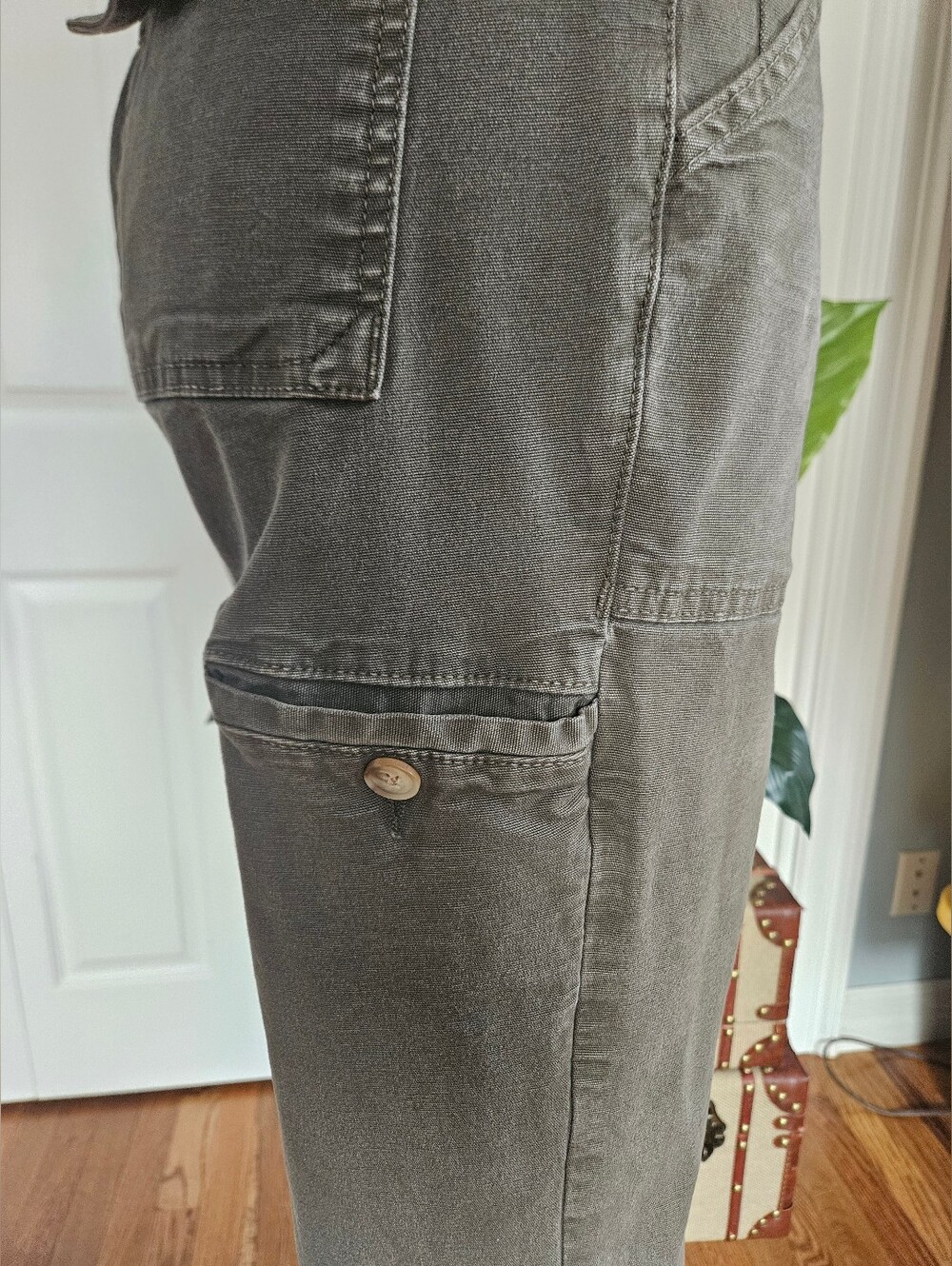 Marine Layer Olive Green Utility Mid-rise Straight Leg Stretch Pants Size 30 - Picture 4 of 15